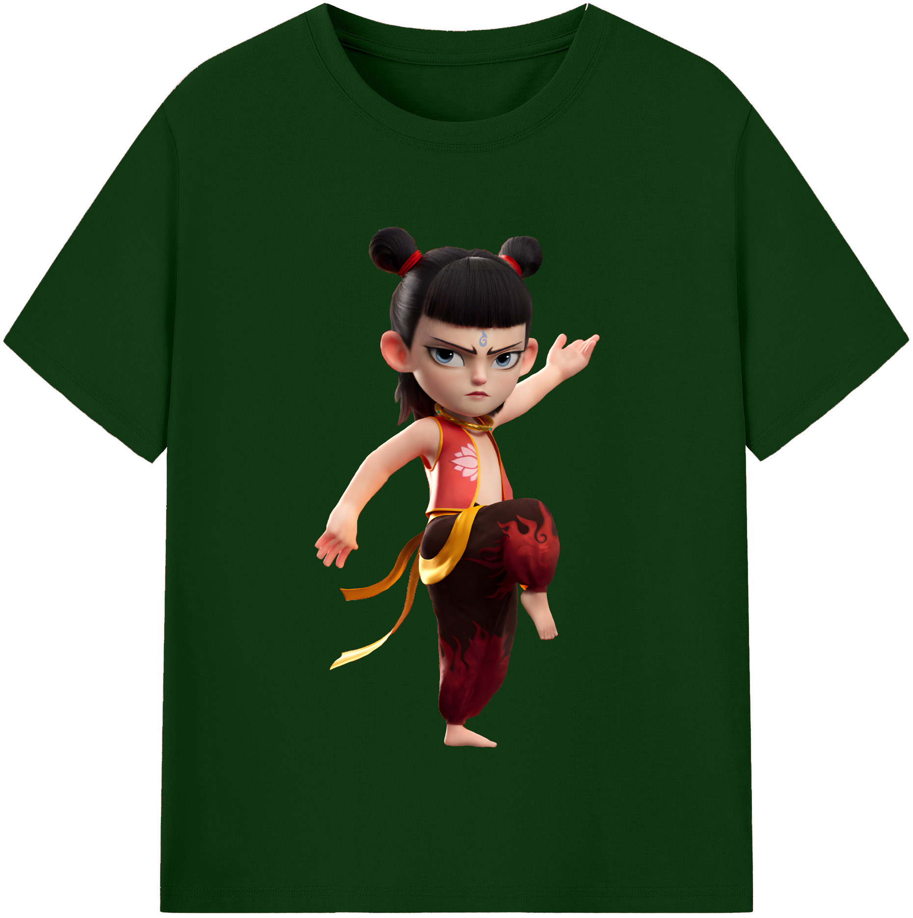 （画像用） Ne Zha 2 ナタ 魔童の大暴れ 綿100％半袖Tシャツ（フロントプリント）